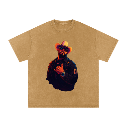 Snow Washed Oversized Cotton T-Shirt