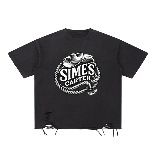 Snow Washed Raw-Hem T-Shirt